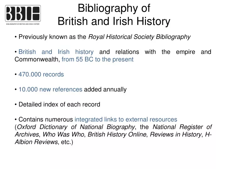 bibliography of british and irish history