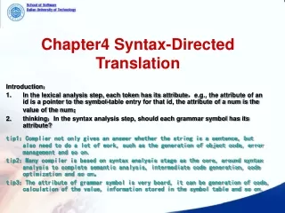 Chapter4 Syntax-Directed Translation