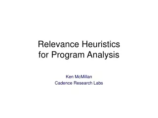 Relevance Heuristics for Program Analysis