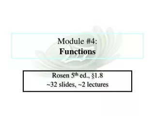 Module #4: Functions