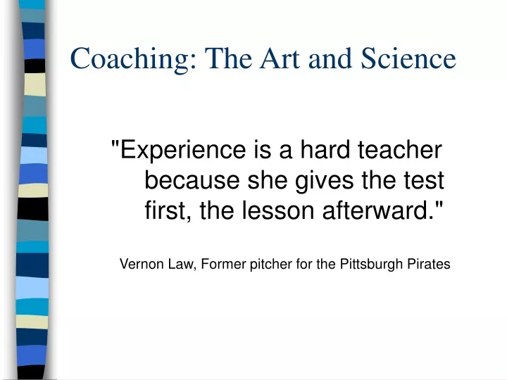 coaching the art and science