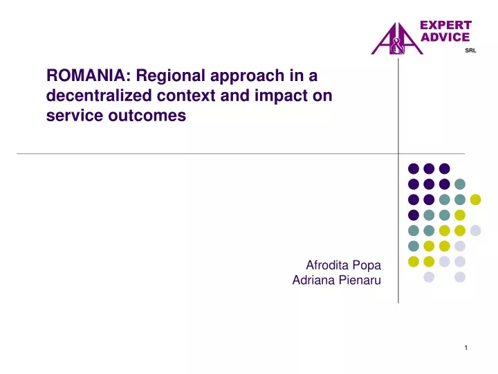 romania regional approach in a decentralized context and impact on service outcomes