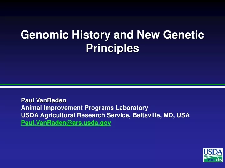 genomic history and new genetic principles