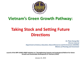Vietnam’s Green Growth Pathway: Taking Stock and Setting Future Directions