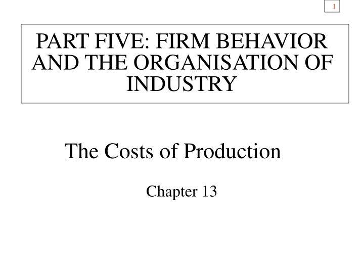 the costs of production