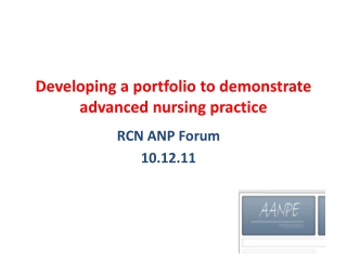 Developing a portfolio to demonstrate advanced nursing practice