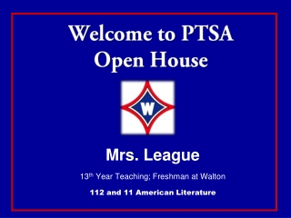 Welcome to PTSA  Open House