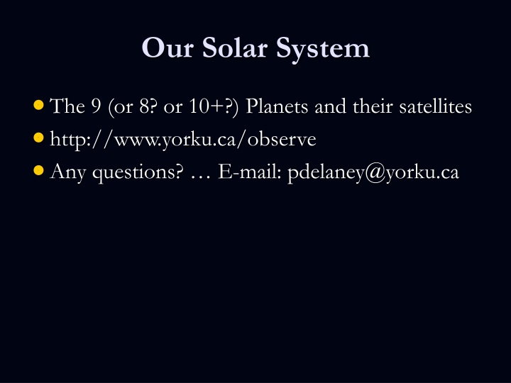 our solar system