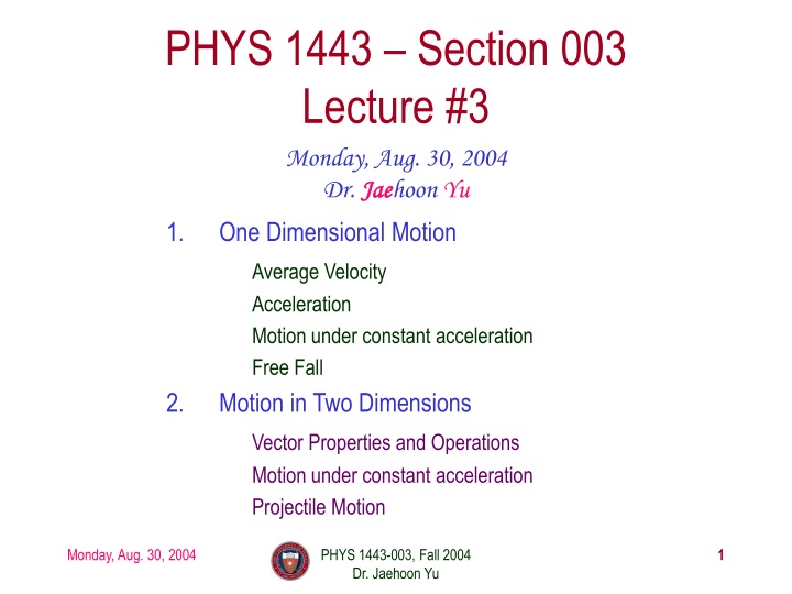 phys 1443 section 003 lecture 3