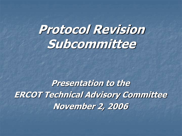 protocol revision subcommittee