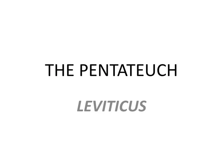 the pentateuch