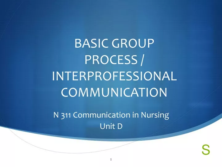 basic group process interprofessional communication