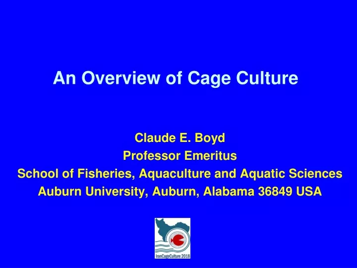 an overview of cage culture