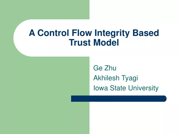 a control flow integrity based trust model