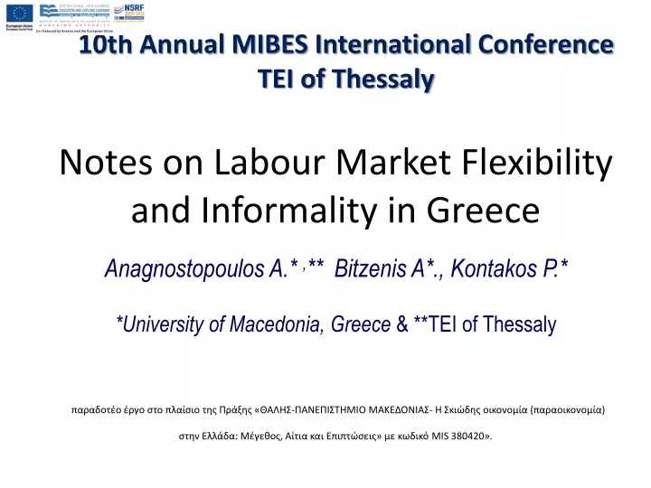 10th annual mibes international conference tei of thessaly