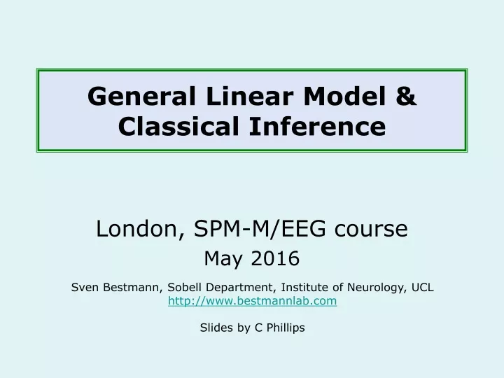 general linear model classical inference
