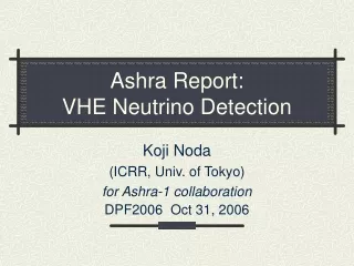 Ashra Report: VHE Neutrino Detection