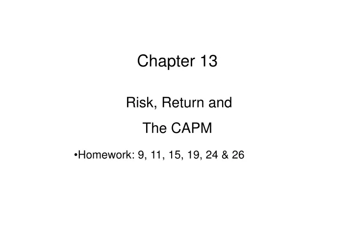 chapter 13 risk return and the capm