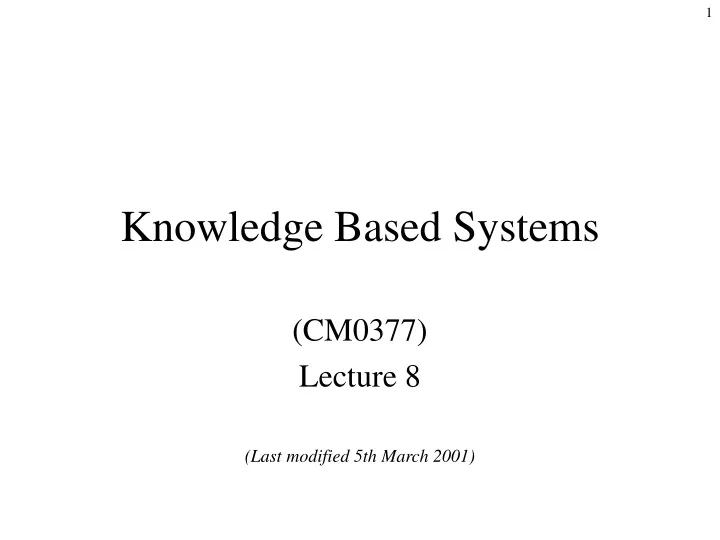 knowledge based systems