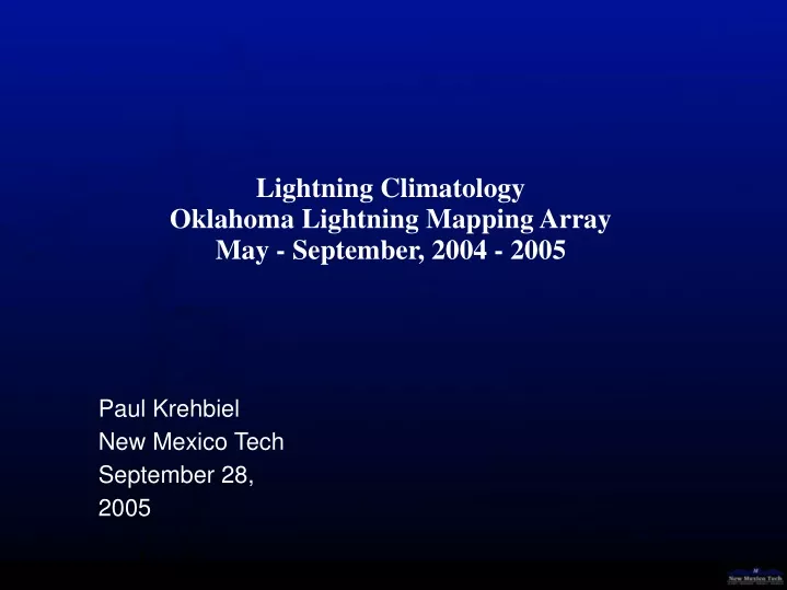 lightning climatology oklahoma lightning mapping