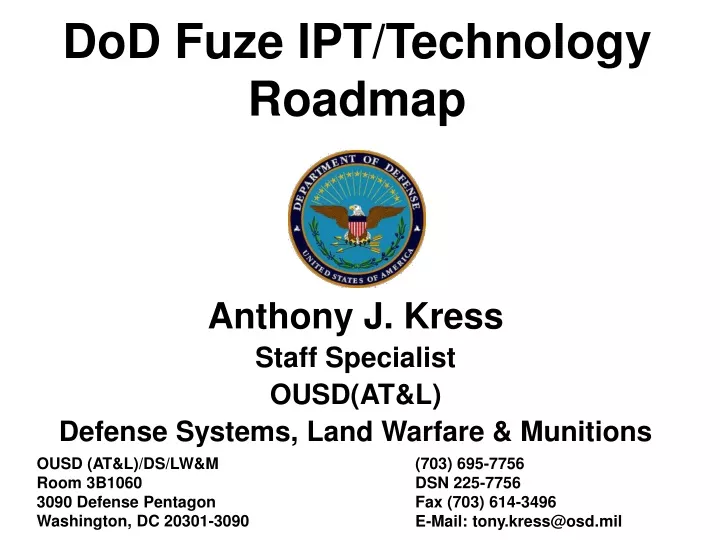 dod fuze ipt technology roadmap