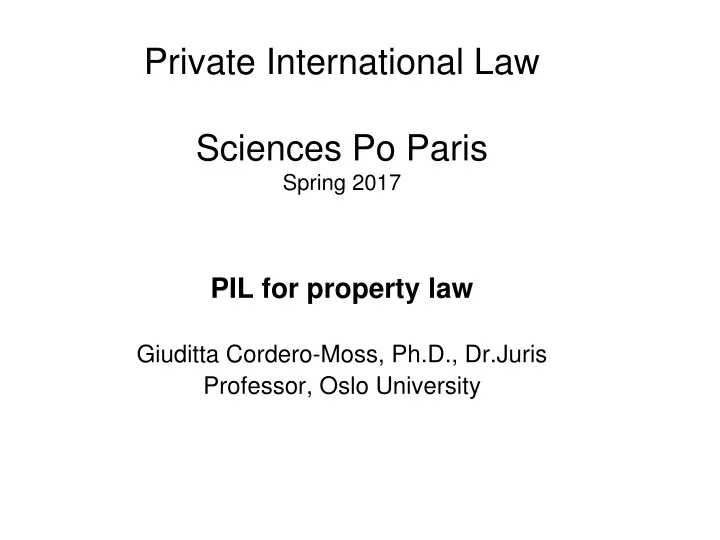 private international law sciences po paris spring 2017