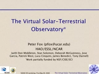 The Virtual Solar-Terrestrial Observatory*