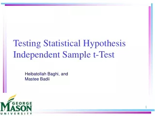 Testing Statistical Hypothesis Independent Sample t-Test