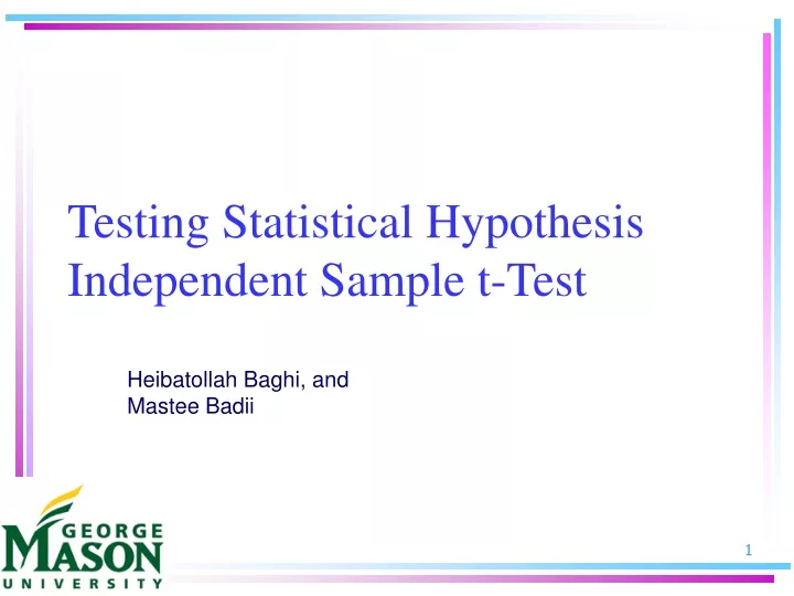testing statistical hypothesis independent sample