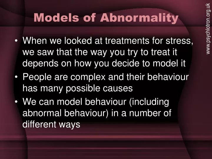 models of abnormality