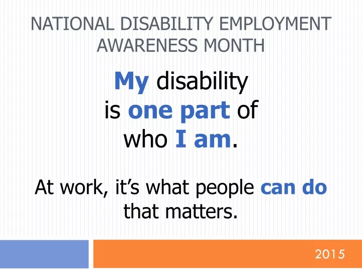 national disability employment awareness month