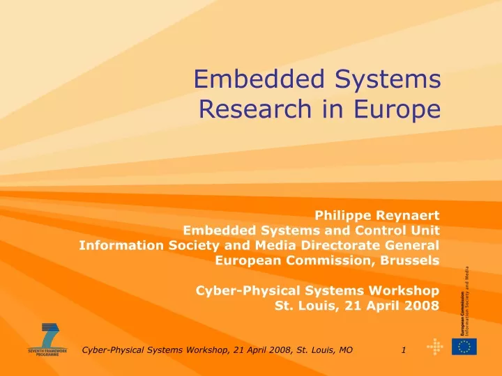 embedded systems research in europe