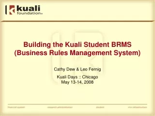 Building the Kuali Student BRMS (Business Rules Management System)