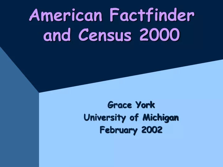 american factfinder and census 2000
