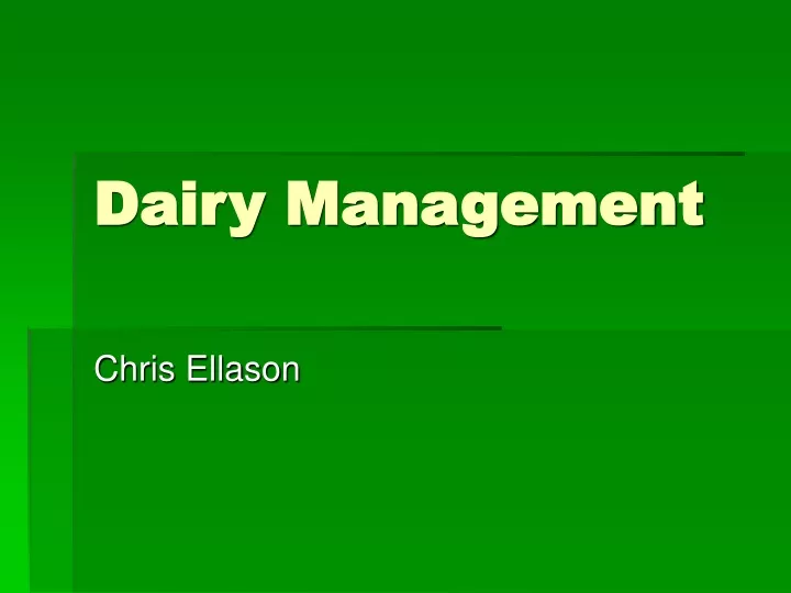 dairy management