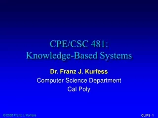 CPE/CSC 481:  Knowledge-Based Systems