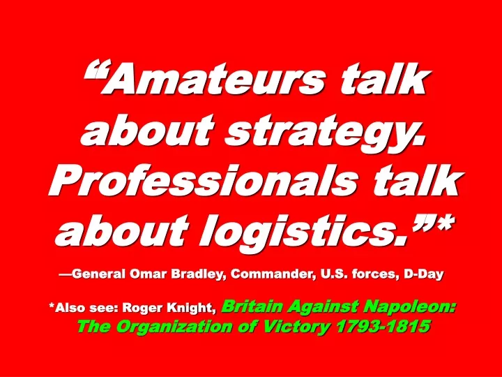 amateurs talk about strategy professionals talk