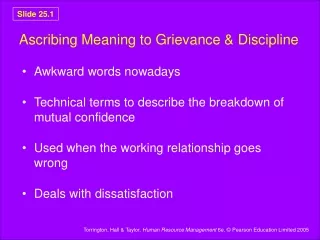 Ascribing Meaning to Grievance &amp; Discipline