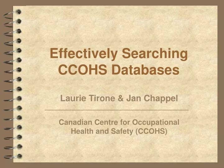 effectively searching ccohs databases