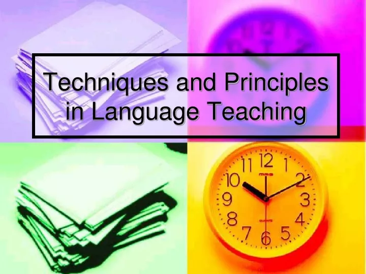 techniques and principles in language teaching