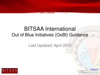 BITSAA International Out of Blue Initiatives (OoBI) Guidance