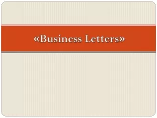 « Business Letters »