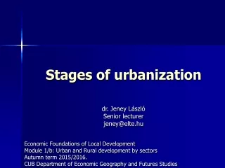 Stages of urbanization