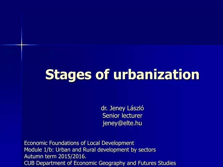 stages of urbanization