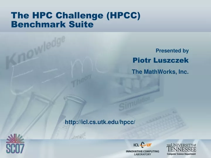 the hpc challenge hpcc benchmark suite