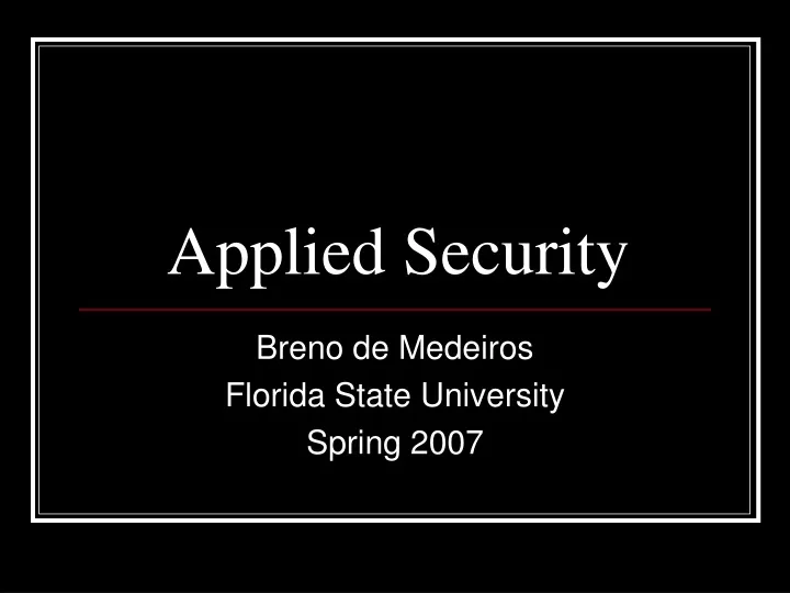 applied security