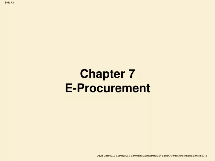 chapter 7 e procurement