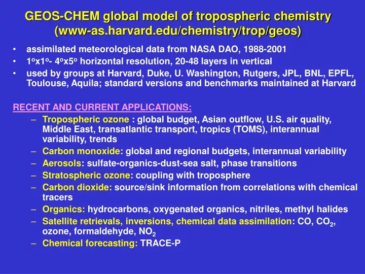 geos chem global model of tropospheric chemistry www as harvard edu chemistry trop geos