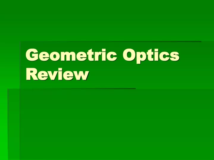 geometric optics review