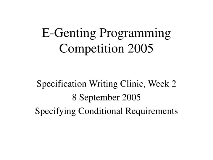 e genting programming competition 2005